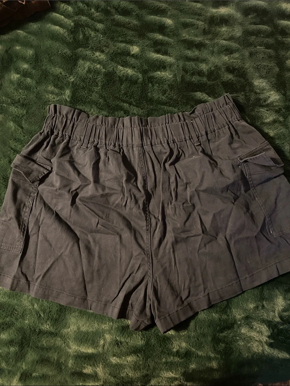 No Boundaries Black Elastic-Waist Cargo Shorts